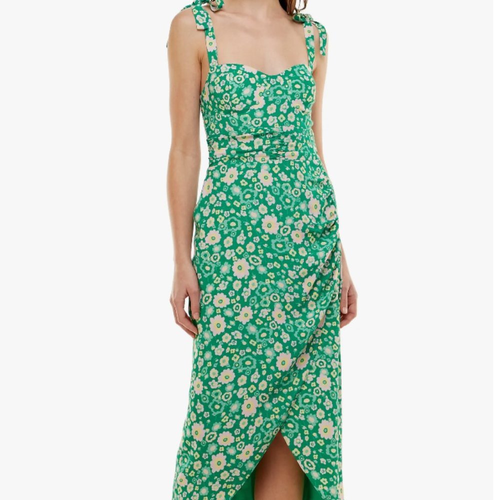 Malibu Faux Wrap Midi Dress Small